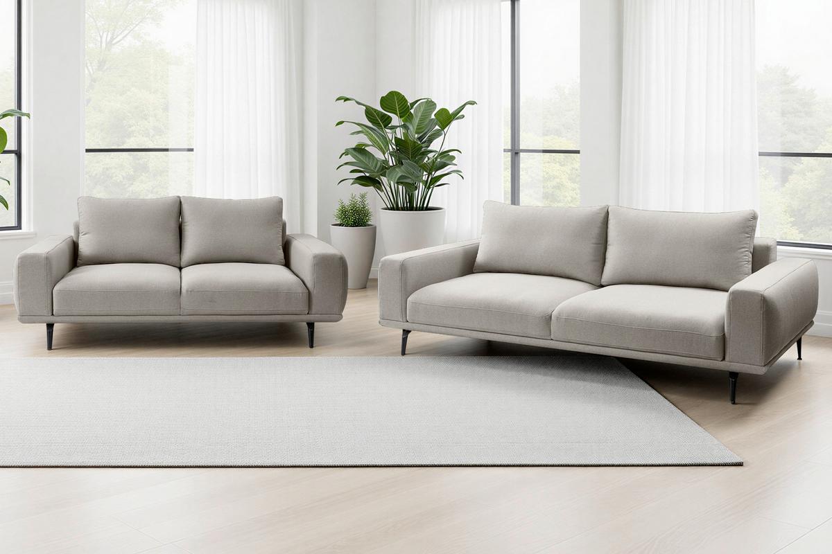 Canapea cu 3 locuri SELENE - maro deschis, Modern, textil (242/89/115cm) - MID.YOU