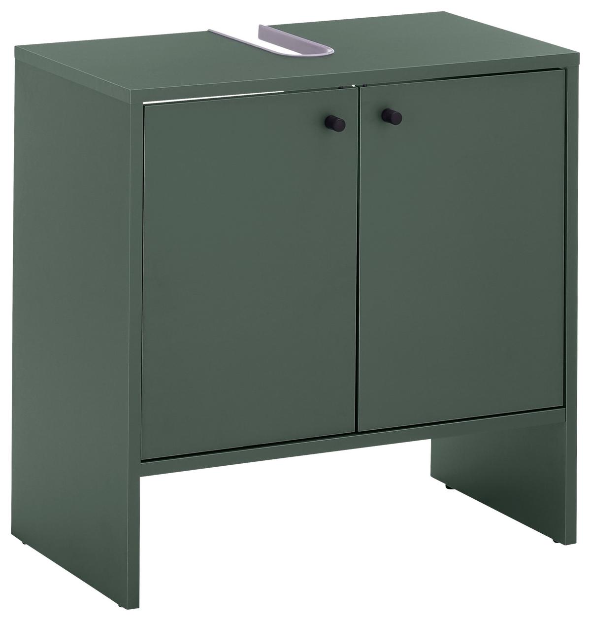 SZAFKA POD UMYWALKĘ KAIRO - czarny/oliwkowa zieleń, Modern, materiał drewnopochodny/tworzywo sztuczne (60/60/35cm) - MID.YOU