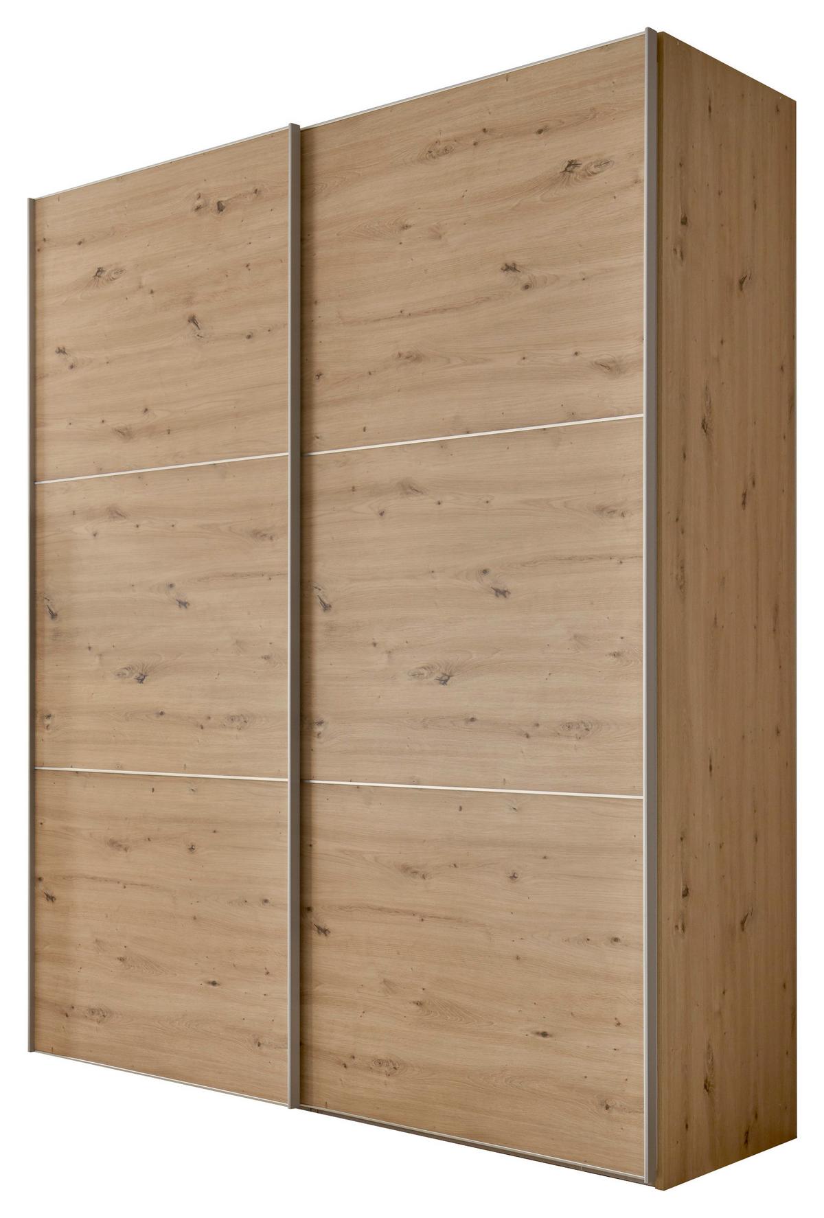 Ormar S Kliznim Vratima Includo - hrast Artisan/boje aluminija, Moderno, drvni materijal (188/222/68cm) - Premium Living