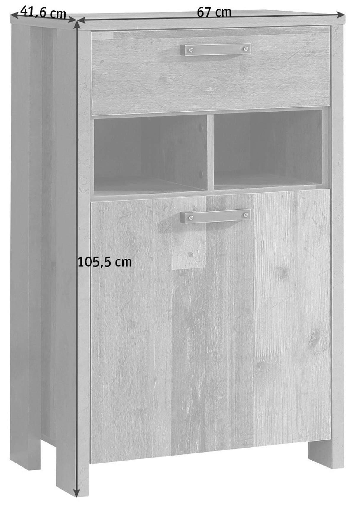 Omara Za Čevlje Clif, Barva Hrasta, Temno Siva - temno siva/črna, Trend, umetna masa/leseni material (67/105,5/41,6cm) - Carryhome
