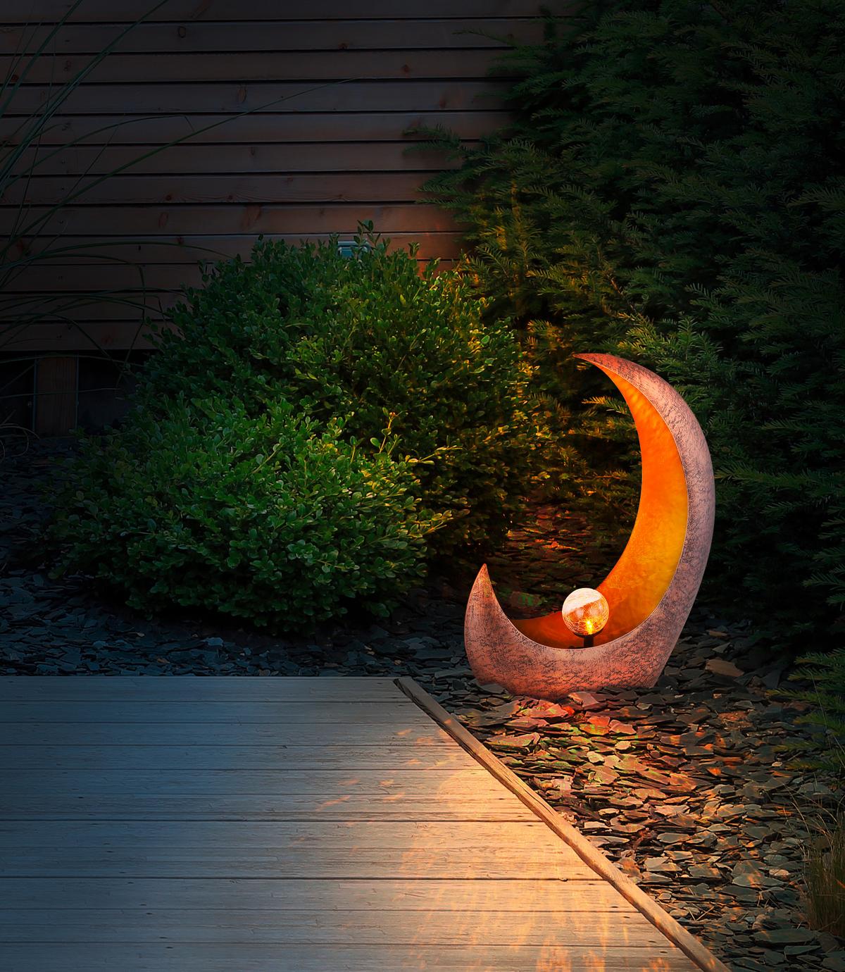 Solarna Svetilka Moonlight, S Sijalko - prozorno/barve medenine, Design, kovina/steklo (37,5/13,5/45cm) - Globo