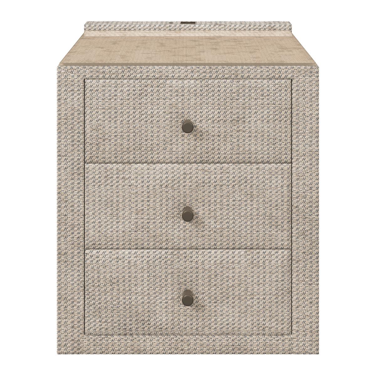 Nočna Omarica Brisbane, Bež - bež, Trend, umetna masa/steklo (49,5/56,5/46cm) - Premium Living
