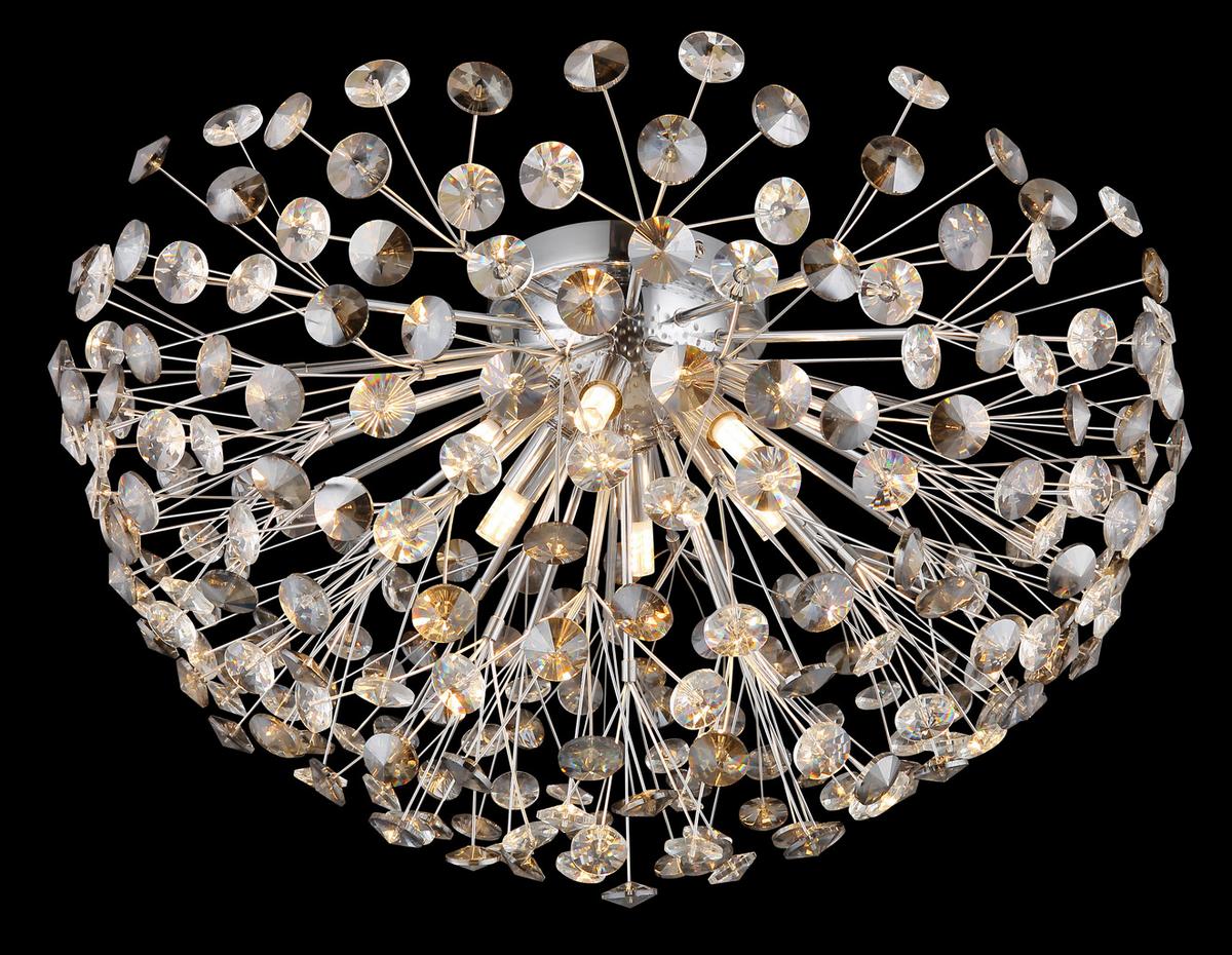 KRISTALL-DECKENLEUCHTE 64135D1C  KATRINA - Klar/Chromfarben, Konventionell, Glas/Metall (60/32,5cm) - Globo
