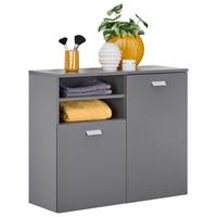 Spodnja Omarica Mona, Siva - srebrne barve/siva, Moderno, kovina/leseni material (80,4/70/32cm) - Stylife