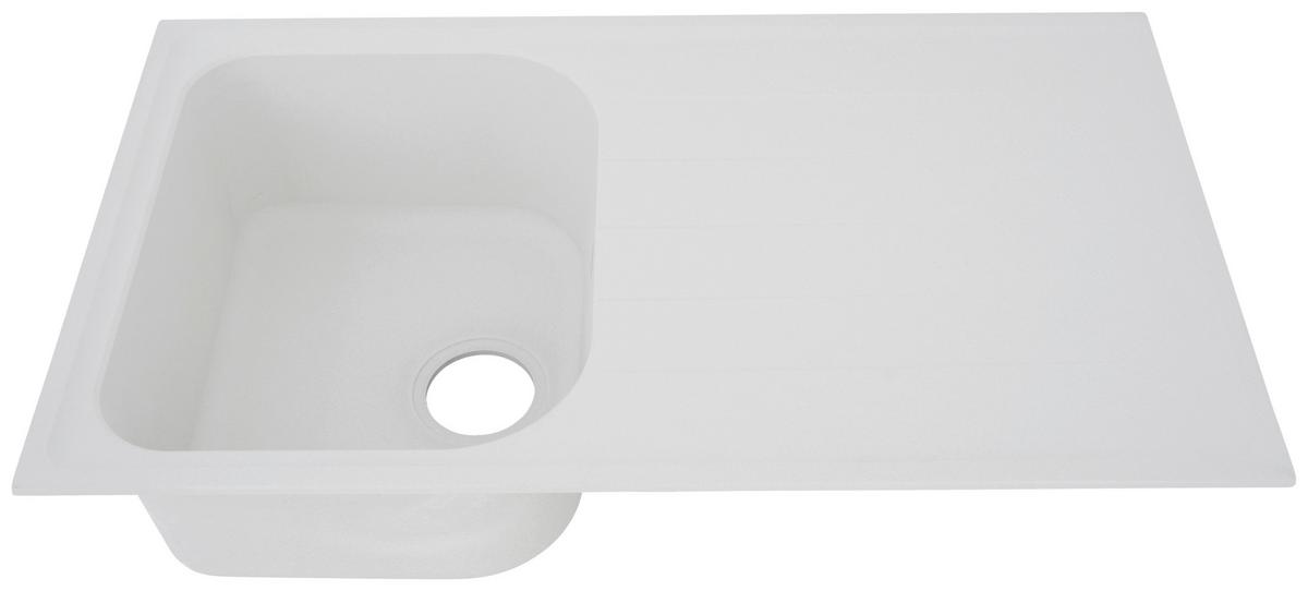 Grantispüle Orlando ca. 86x20,9x50 cm Weiß - Weiß, Trend, Stein (86/20,9/50cm) - Respekta