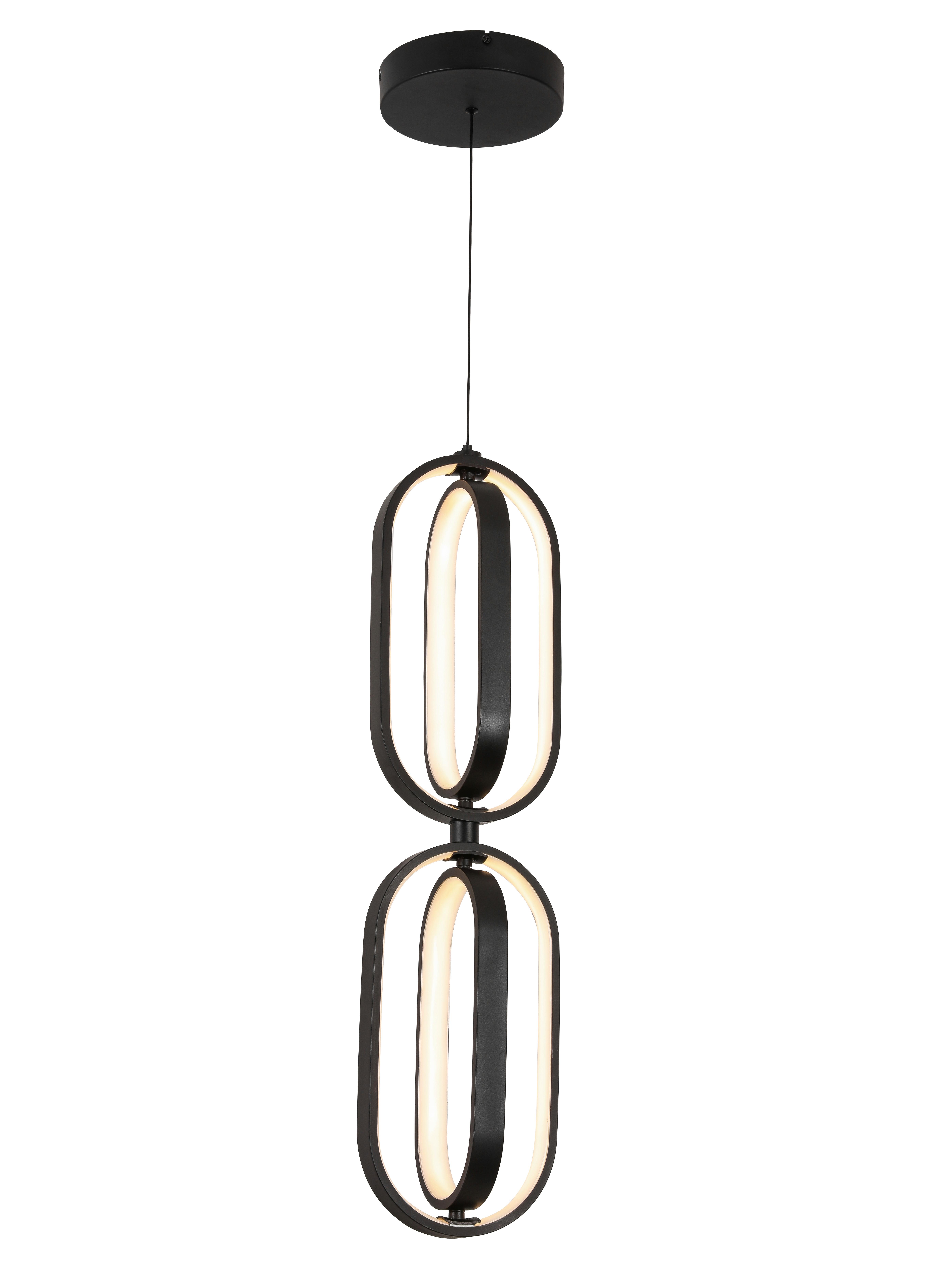 LAMPA WISZĄCA LED NIMA - czarny, Design, tworzywo sztuczne/metal (21/200cm) - Novel