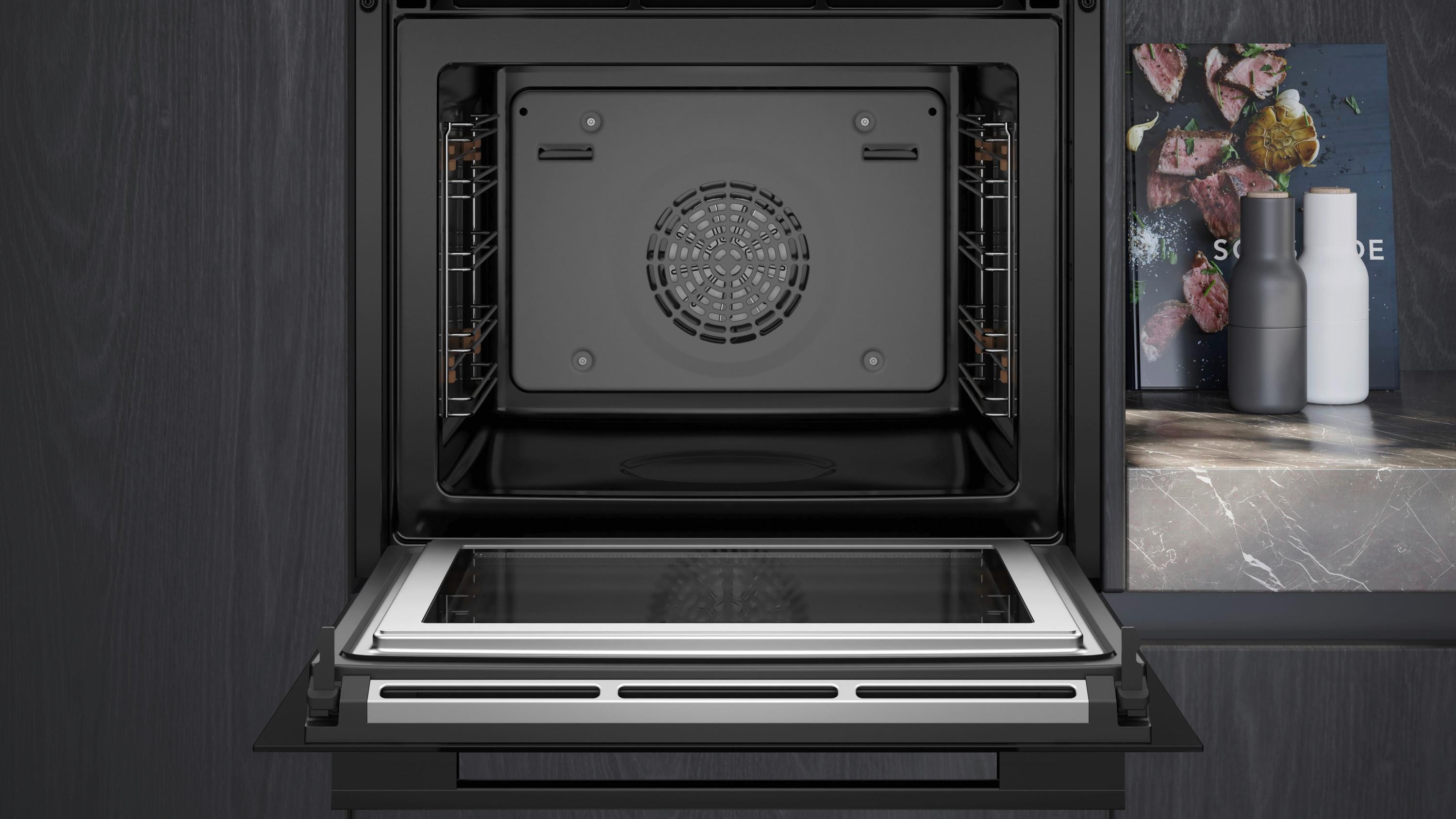 Backofen HM736G1B1 mit Mikrowellenfunktion - Schwarz, Metall (59,4/59,5/54,8cm) - Siemens