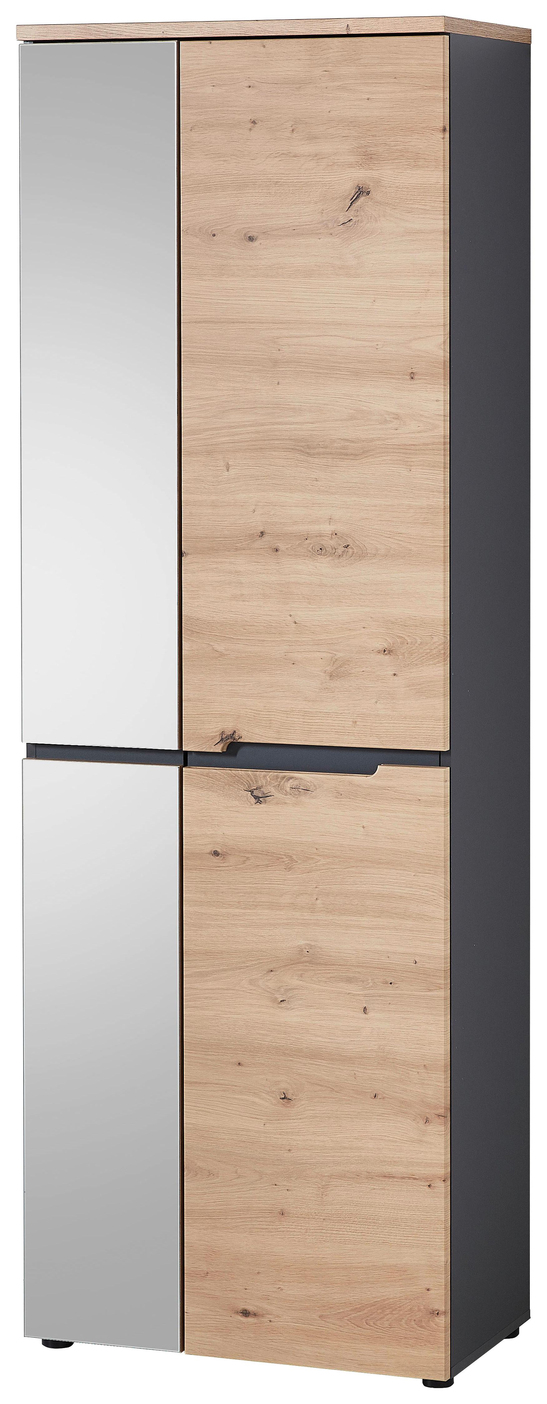 Garderobenschrank ca. 65x197x38cm - Eichefarben/Graphitfarben, Modern (65/192/38cm) - Mömax