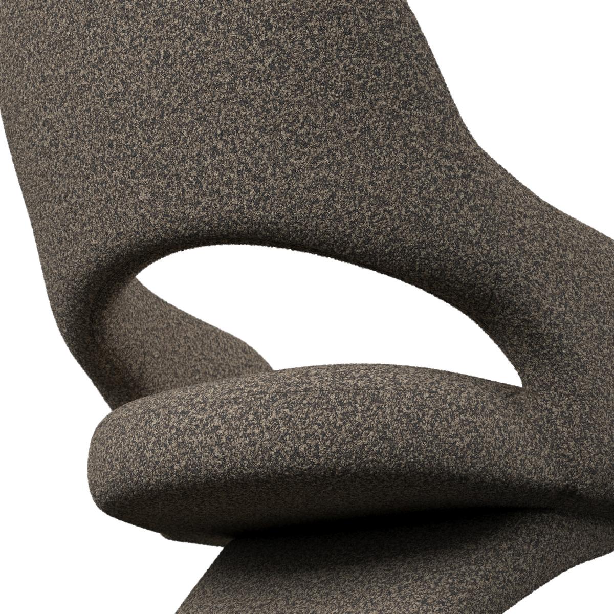 Armlehnstuhl Aria Schwarz/ Braun Bouclé Gepolstert - Schwarzbraun/Schwarz, MODERN, Holz/Textil (54cm) - Bessagi Home