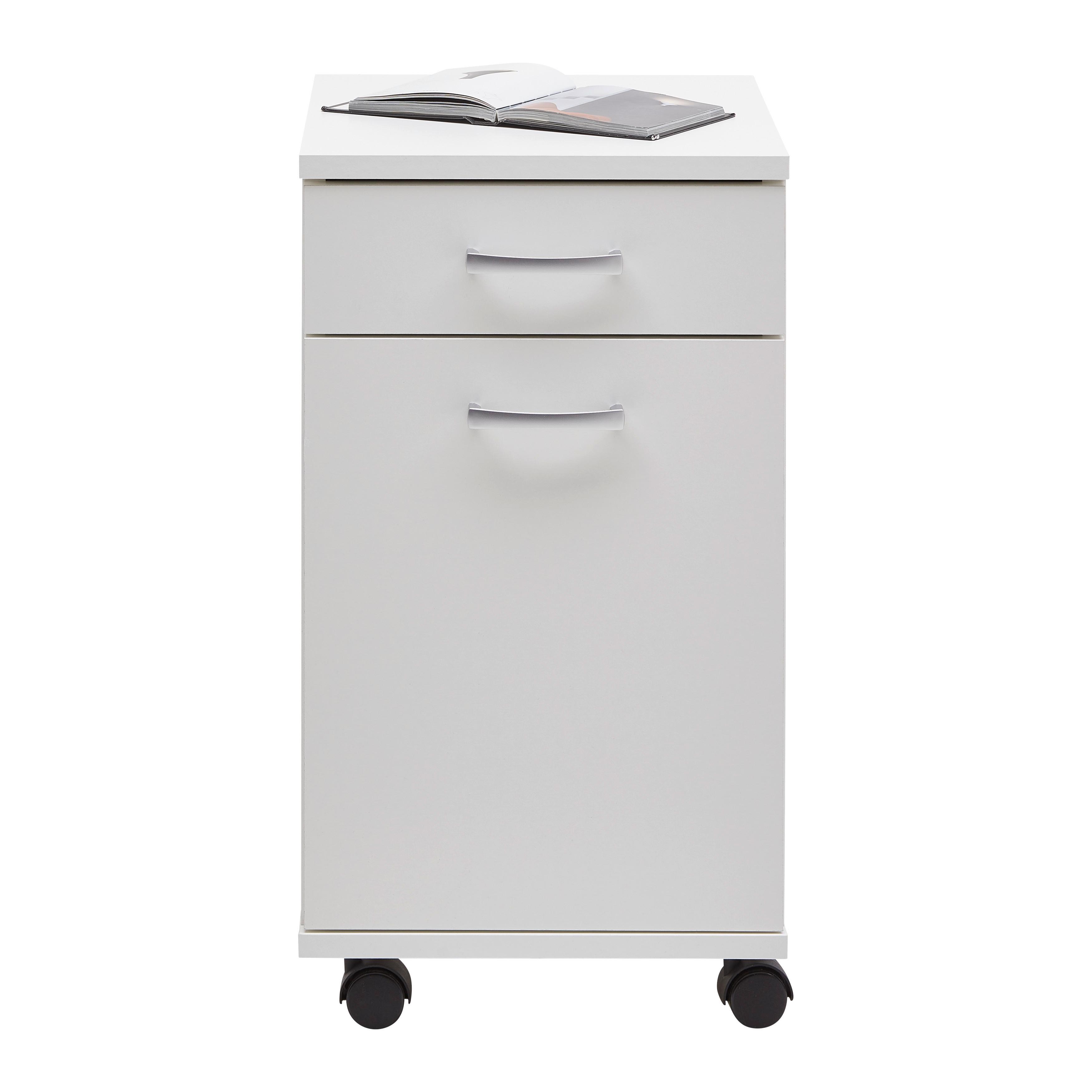 Rollcontainer Caorle in Weiss - Weiss, Konventionell, Holzwerkstoff/Kunststoff (33/59/38cm) - Mömax