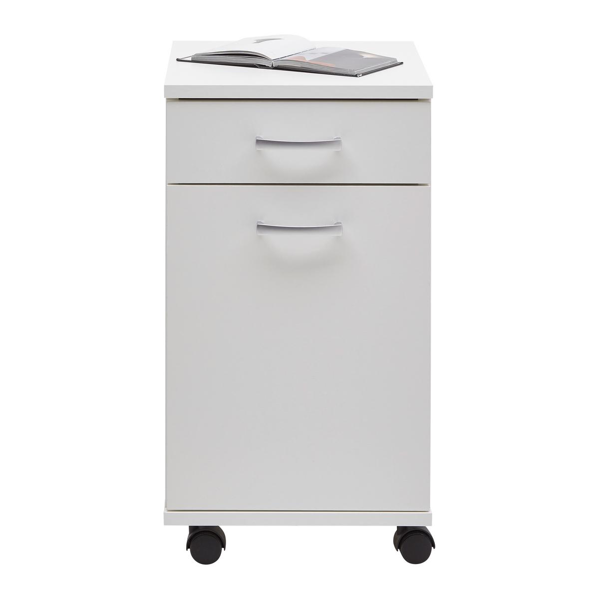 Rollcontainer Caorle in Weiß - Weiß, KONVENTIONELL, Holzwerkstoff/Kunststoff (33/59/38cm) - Mömax