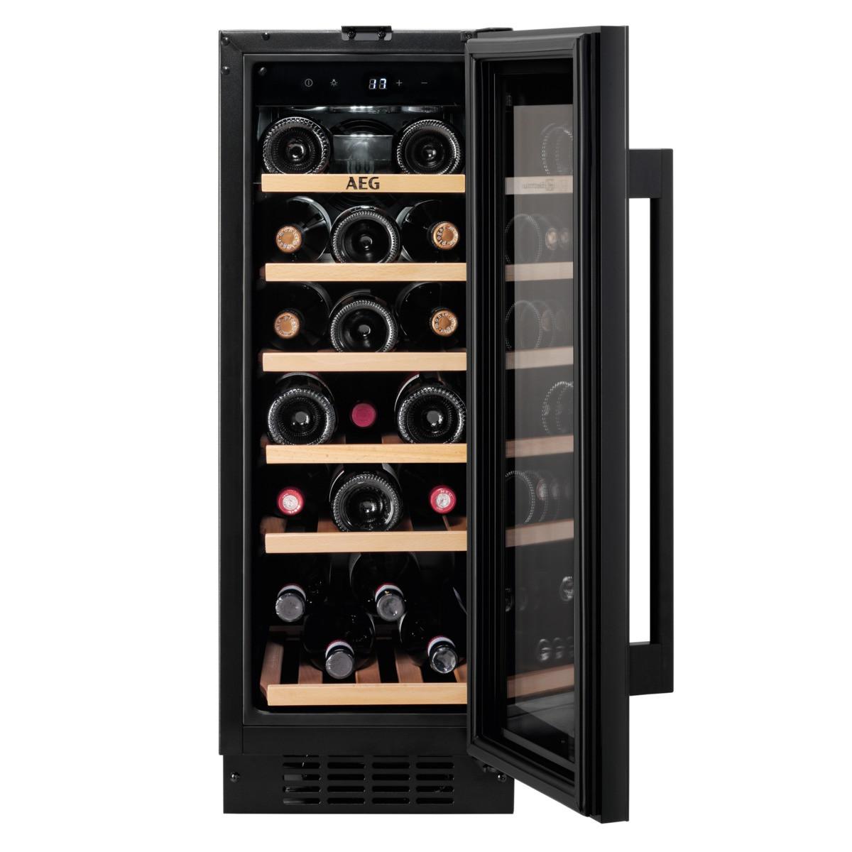 Weinkühlschrank AWS4020B5B Schwarz - Schwarz, Glas/Holz (29,5/82/57,1cm) - AEG