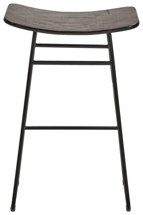 STOŁEK BAROWY SIMONA - czarny/ciemnobrązowy, Design, metal/drewno (50/80/35cm) - Carryhome