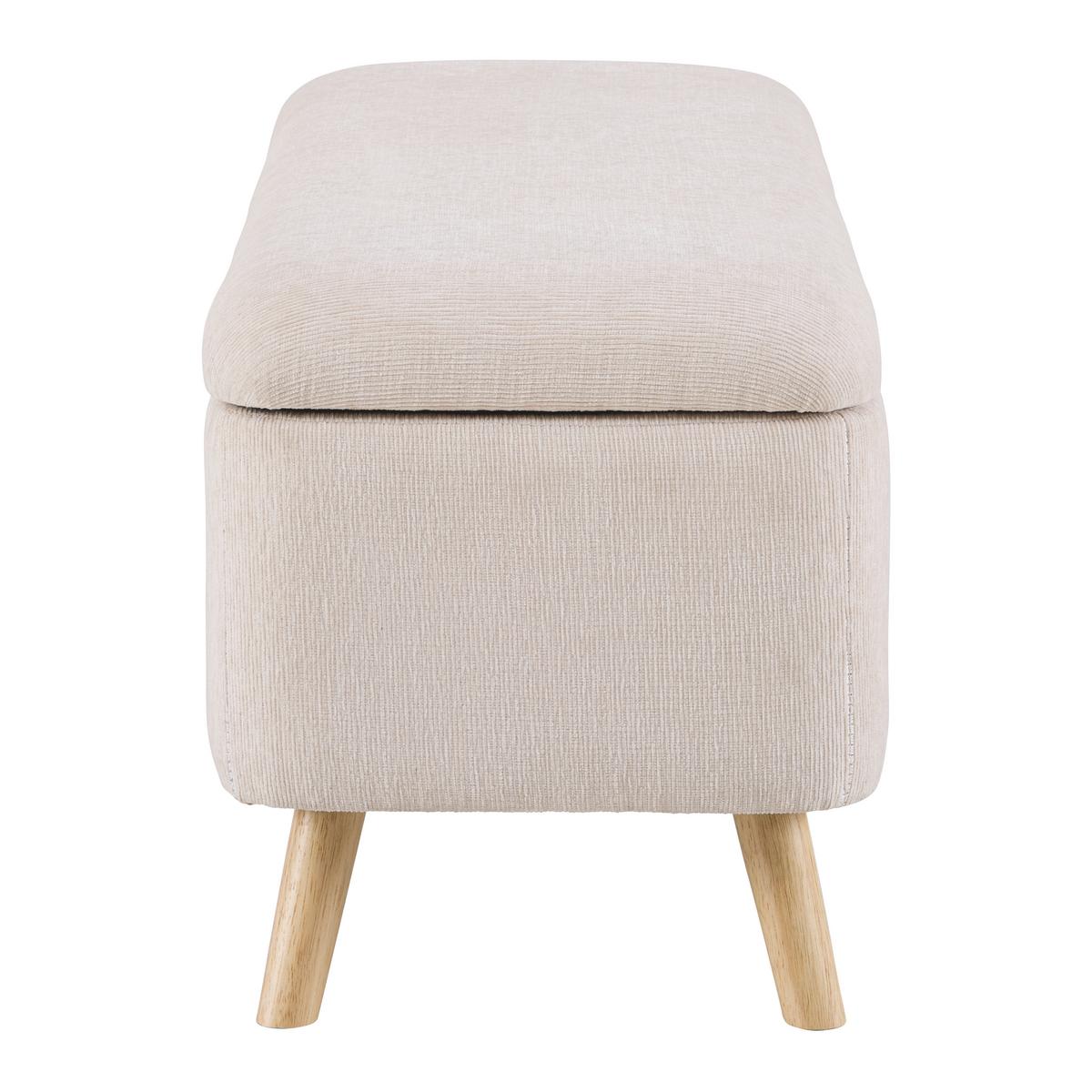 Sitzbank Jenson Beige - Beige/Naturfarben, MODERN, Holz/Textil (100/43/40cm) - Mömax