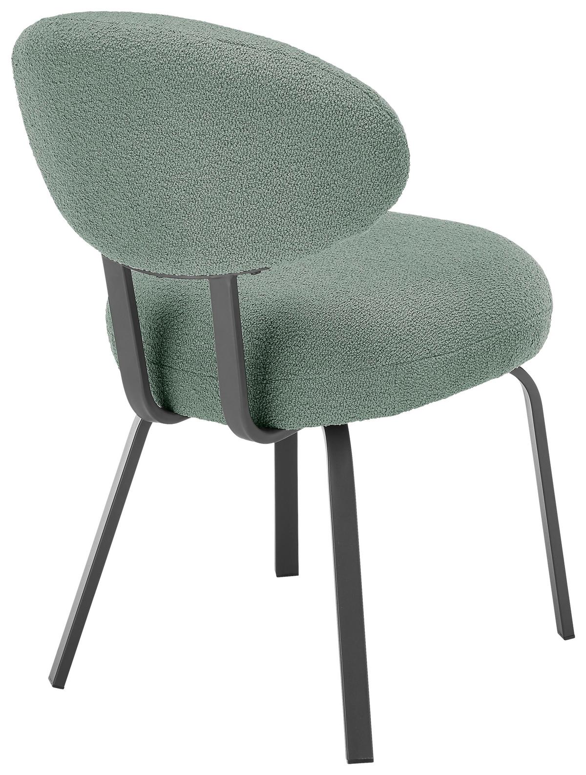 Stuhl in Petrol - Petrol/Schwarz, Modern, Textil/Metall (51/84/66cm) - Mömax