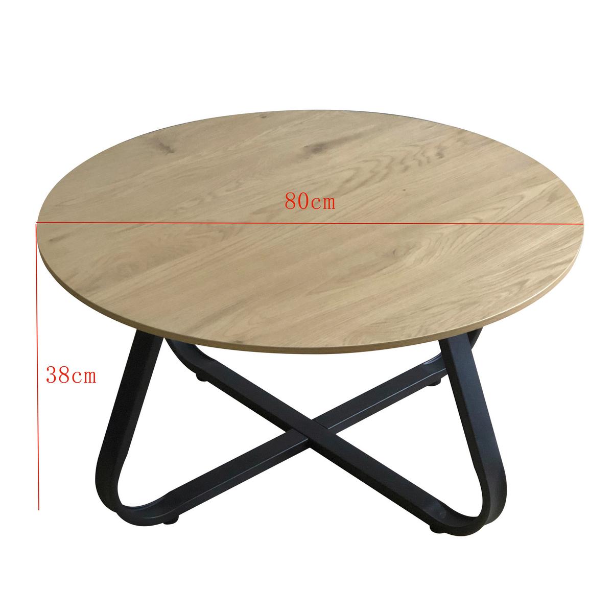 Stolić Lennox - prirodne boje/crna, Moderno, drvni materijal/metal (80/38cm) - Modern Living