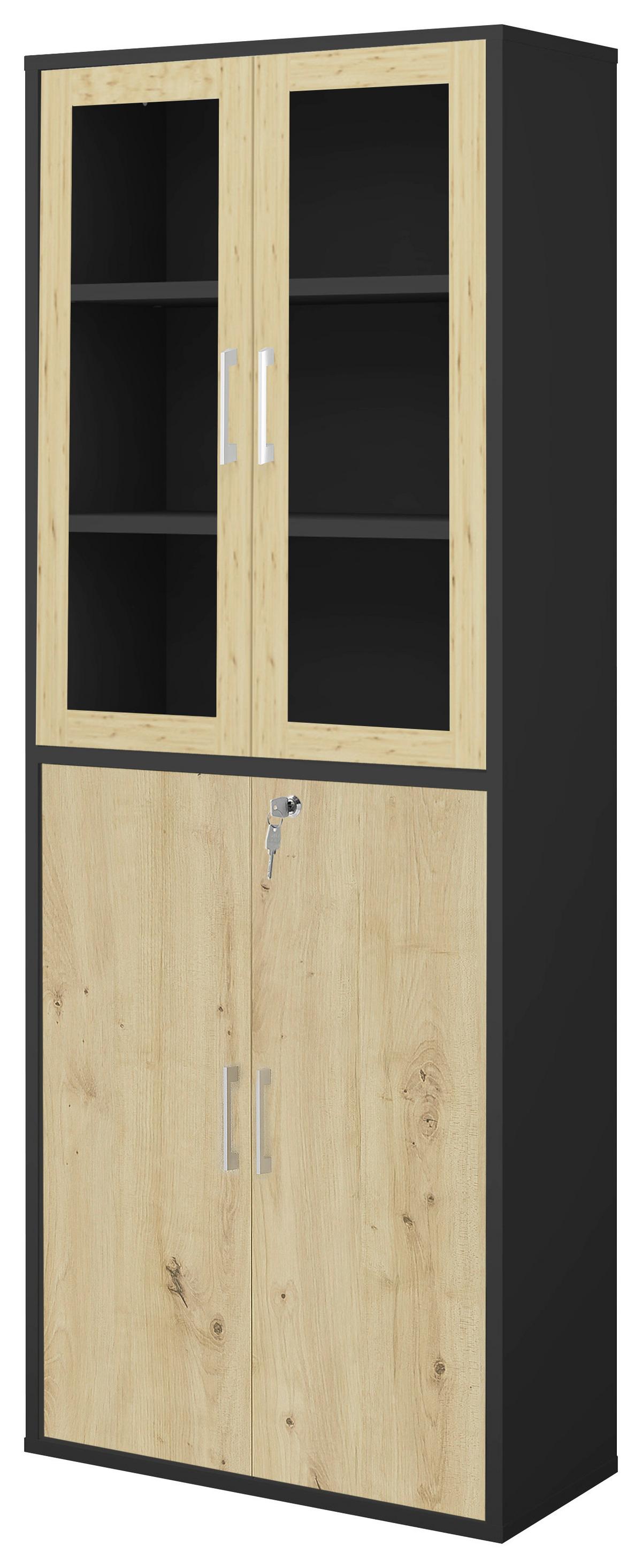 Türenset Big Profi Office - Alufarben/Eiche Artisan, Modern, Holzwerkstoff/Metall (77/104/2cm) - Mömax