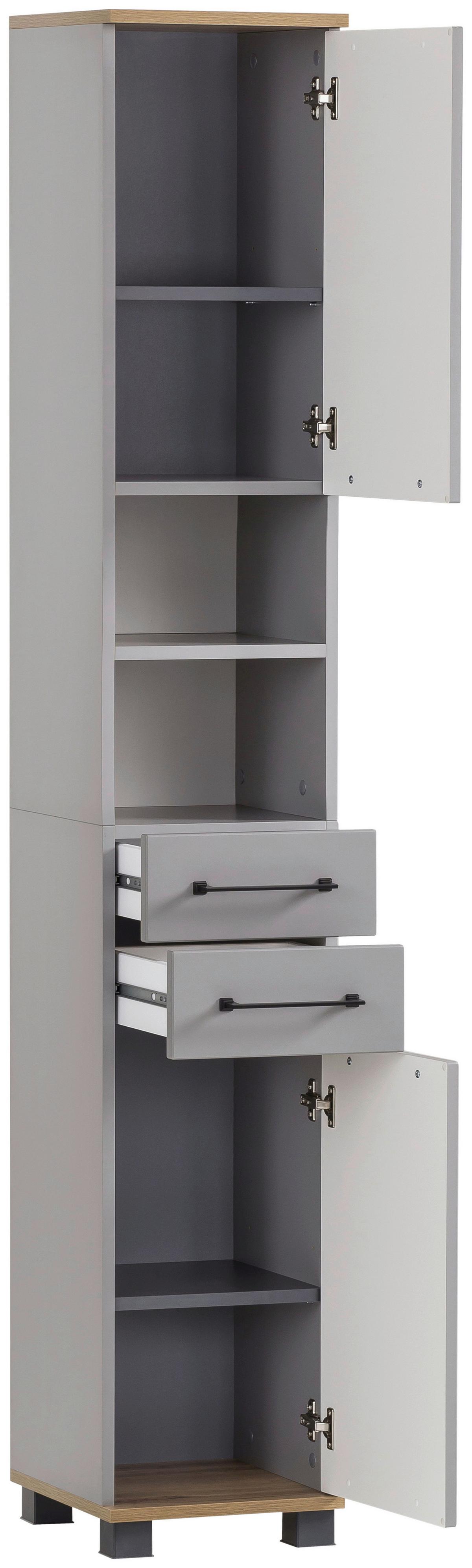 Visoka Omara Jelda, Platinasta Barva - platinaste barve/črna, Moderno, kovina/umetna masa (30,3/180,9/32,6cm) - Stylife