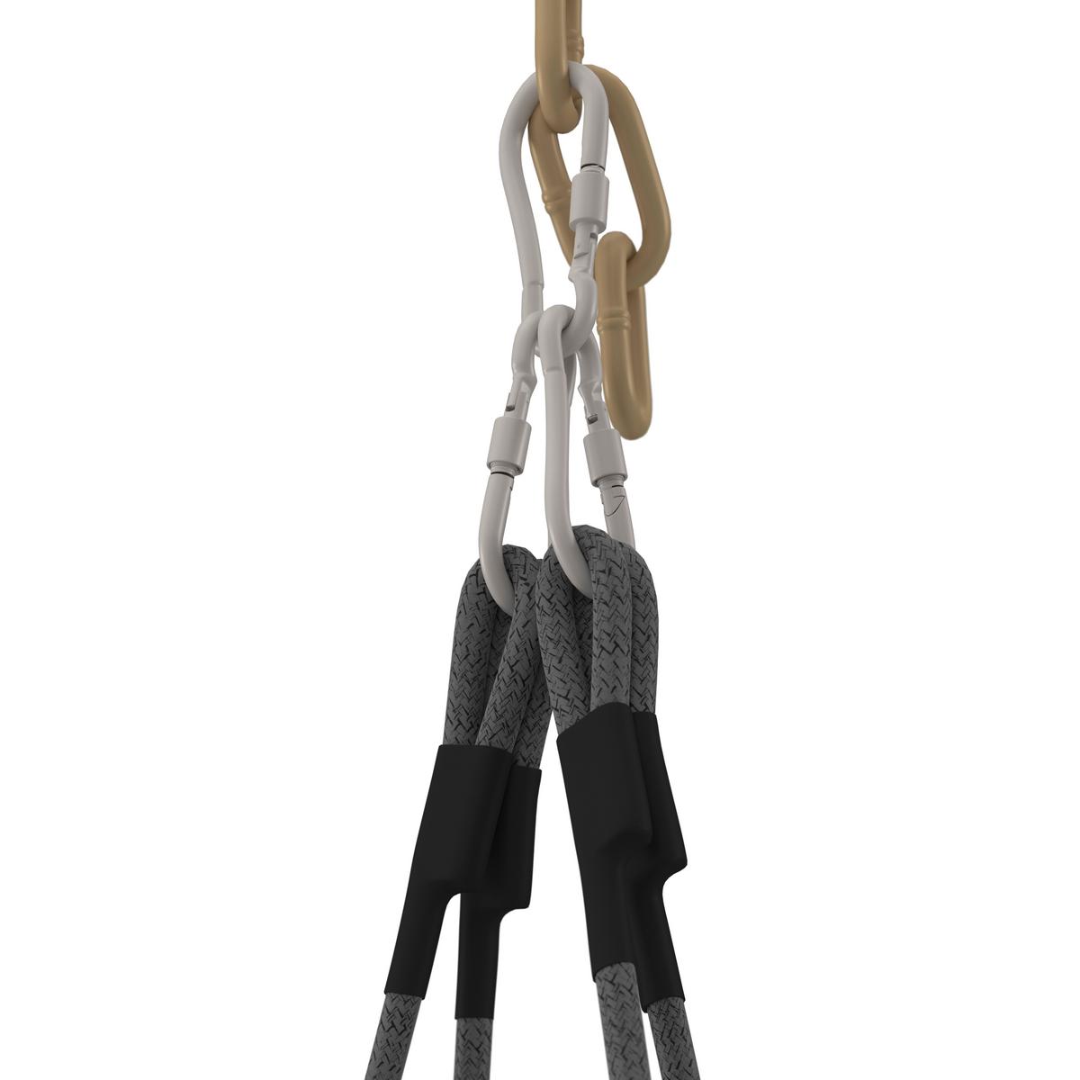 Hängesessel Elodie Grau Kunststoff/Outdoorstoff - Dunkelgrau/Hellgrau, MODERN, Kunststoff/Textil (83/73/48cm) - Bessagi Garden