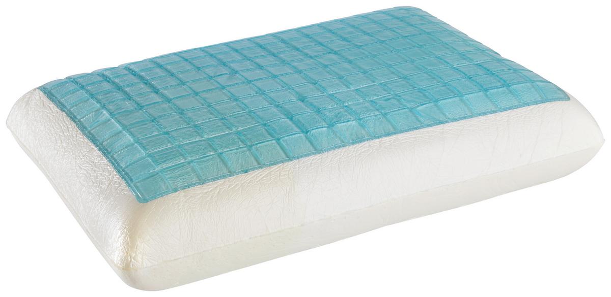 Nackenkissen Cloud mit Gelpads - Blau/Weiß, Textil (60/40/12cm) - Premium Living