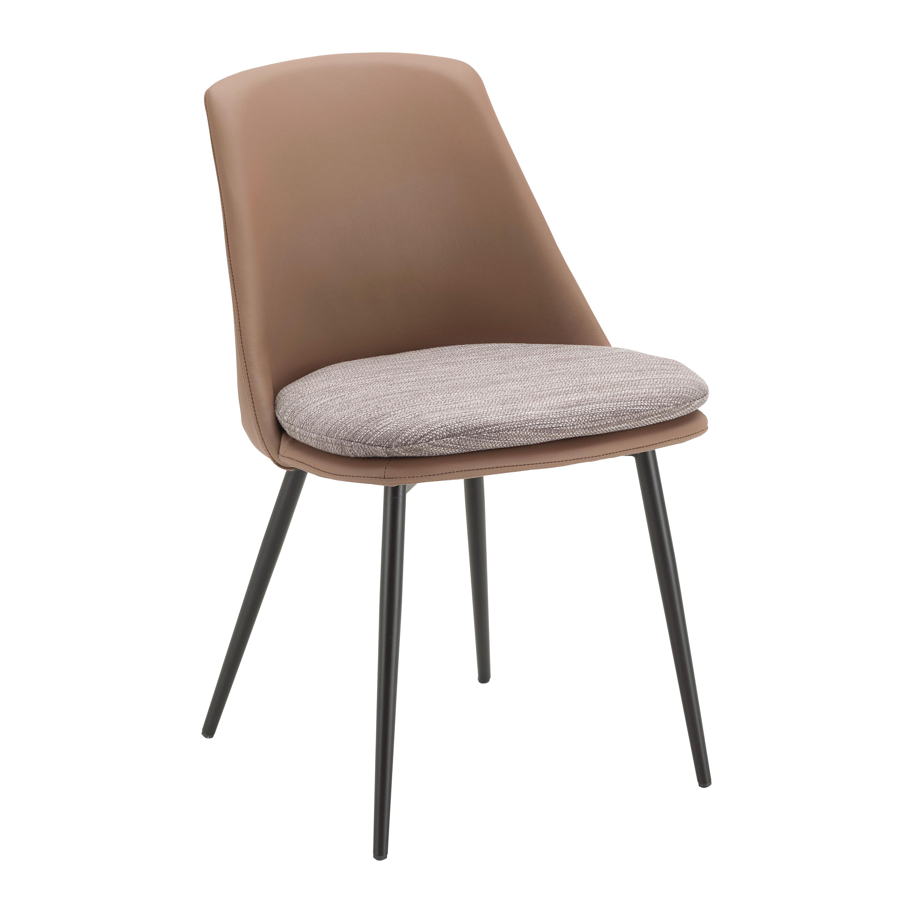 KRZESŁO BIANCA - czarny/brązowy, Modern, skóra/tworzywo sztuczne (50,5/79,5/54,5cm) - Bessagi Home