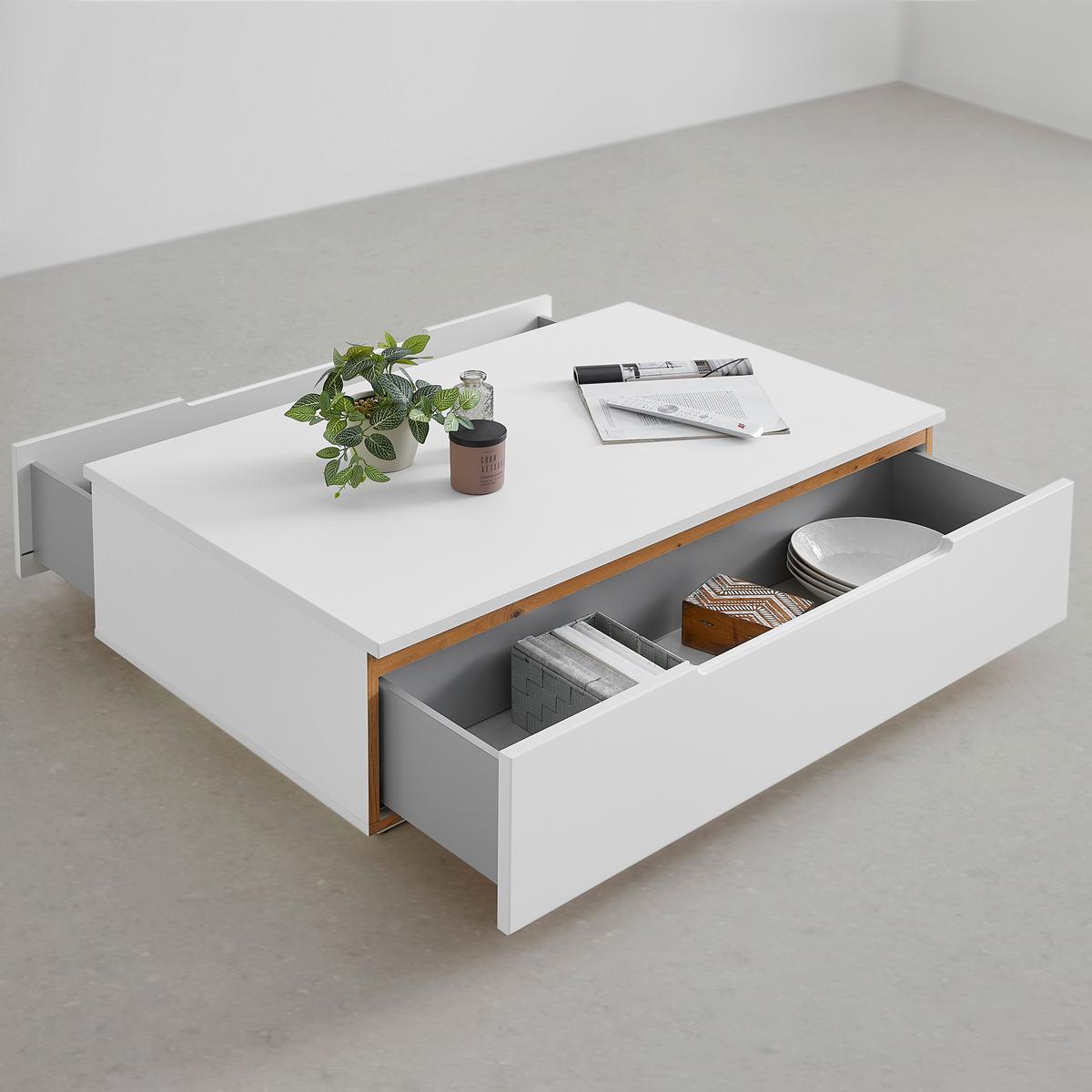 Couchtisch Dallas Weiß - Weiß, MODERN, Holzwerkstoff (110/70/36cm) - Premium Living