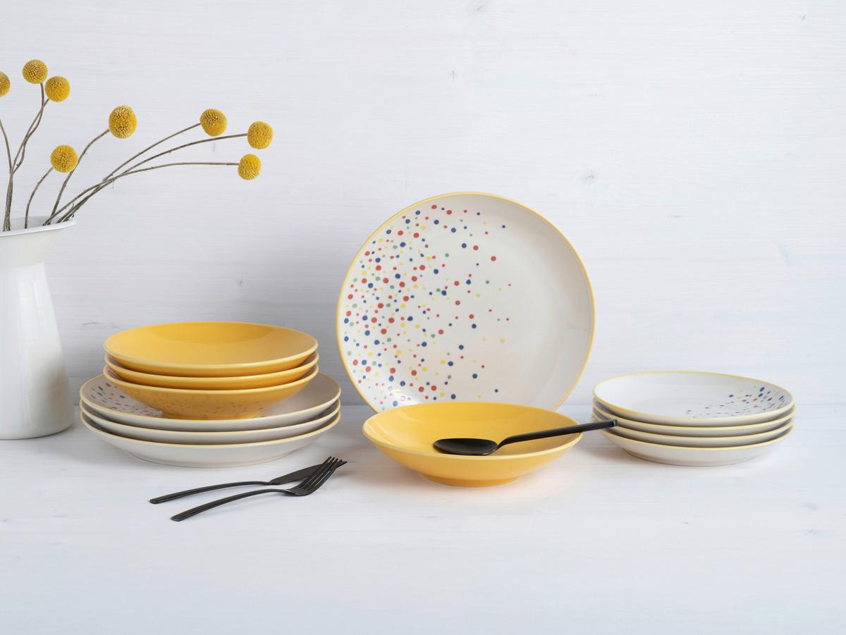 Jedilni Servis Joy Yellow, 12-Delni - rumena/krem barve, Basics, keramika (31,5/31/37null) - Creatable
