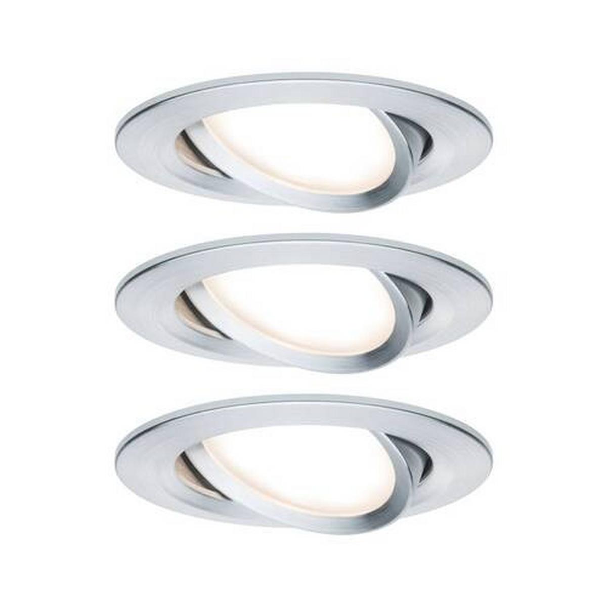 LED-Deckenleuchte Nova max. 3x 6,5 Watt, 3-teilig - Alufarben, Basics, Metall (8,4cm) - Paulmann
