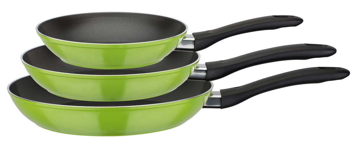 Set Ponev Nova Green, 3-Delni - črna/svetlo zelena, Basics, kovina (20+24+28cm) - GSW