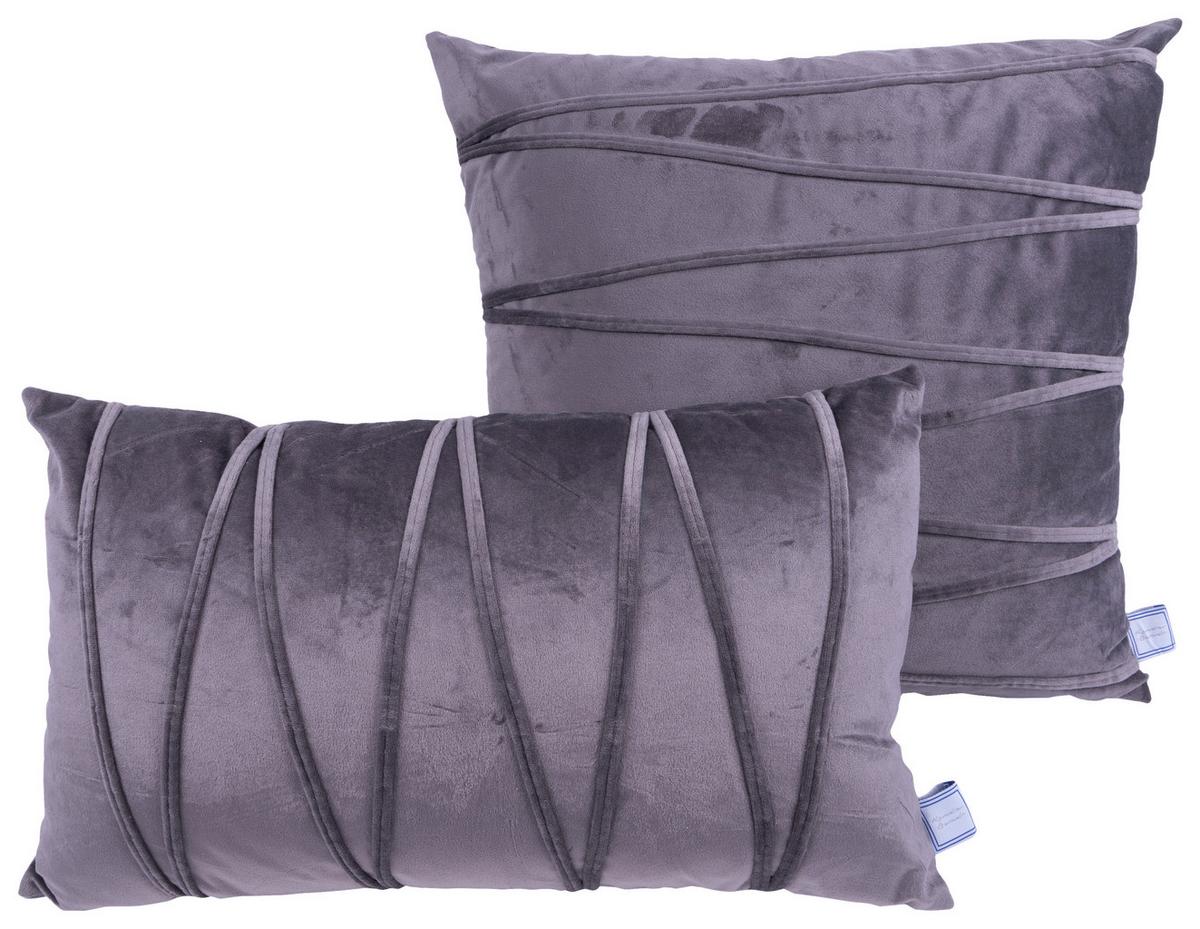 ZIERKISSENSET PAULINA 125 2ER-SET - Graphitfarben, Konventionell (30x45/50x45cm)
