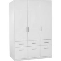 Dulap de haine Celle - alb/alb lucios intens, Modern, lemn (136/197/54cm)