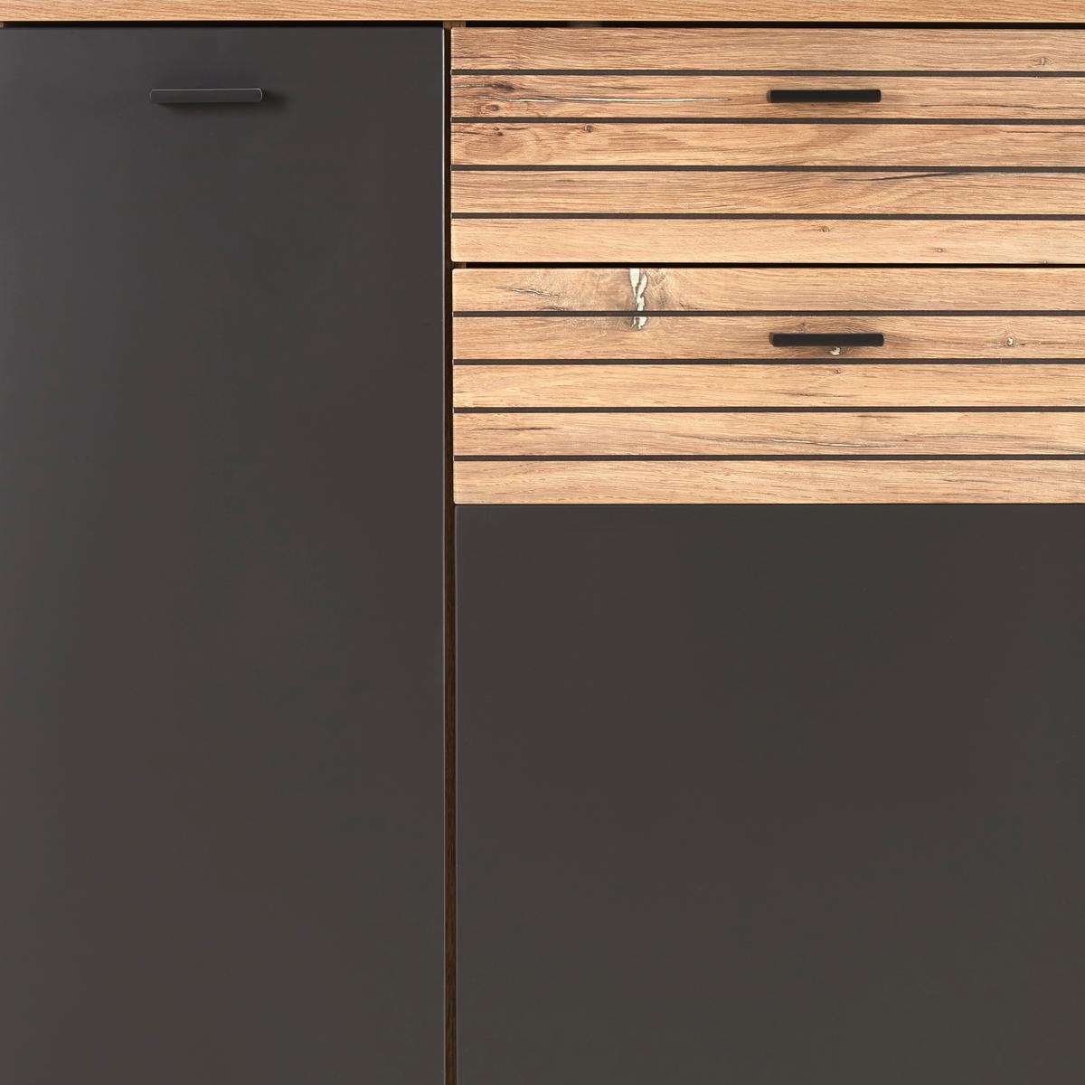 Schuhschrank in Eichefarben/Graphitfarben - Eichefarben/Graphitfarben, Modern (82/103/38cm) - Premium Living