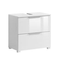 SZAFKA POD UMYWALKĘ RAVELLO - kolor srebrny/biały, Design, materiał drewnopochodny/tworzywo sztuczne (60/54/35cm) - Xora