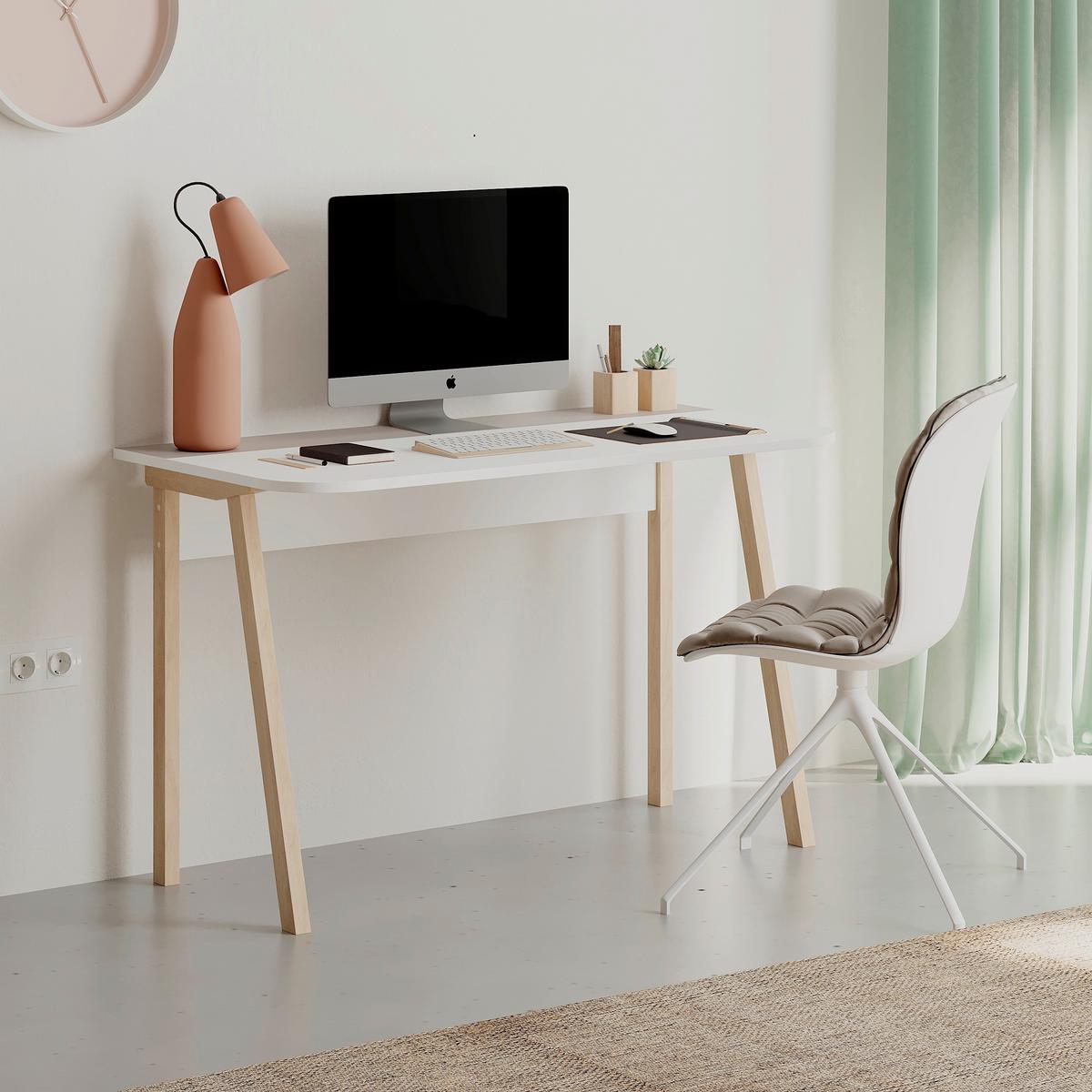 Računalniška Miza Luton, Bela, Mocha Rjava, 120x60cm - barve hrasta/bela, Design, leseni material (120/60/75cm) - Livetastic