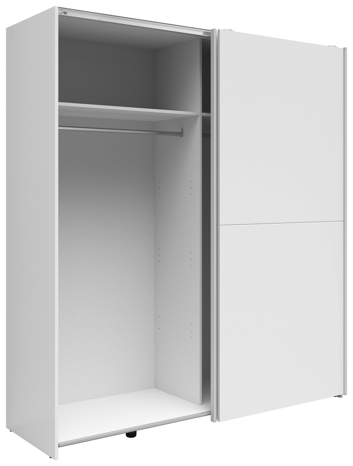 Schwebetürenschrank Time Weiß - Silberfarben/Weiß, Holzwerkstoff/Kunststoff (170/191/59cm) - Based