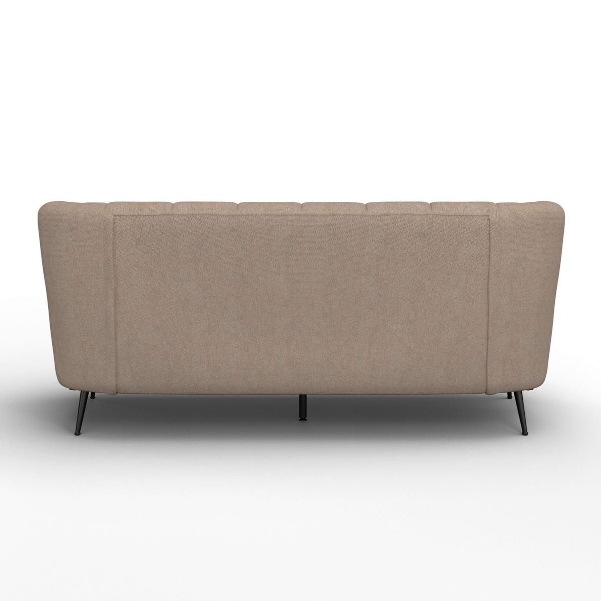 Sofa Liliana Webstoff Braun - Schwarz/Braun, MODERN, Holz/Textil (227/95/93cm) - Bessagi Home