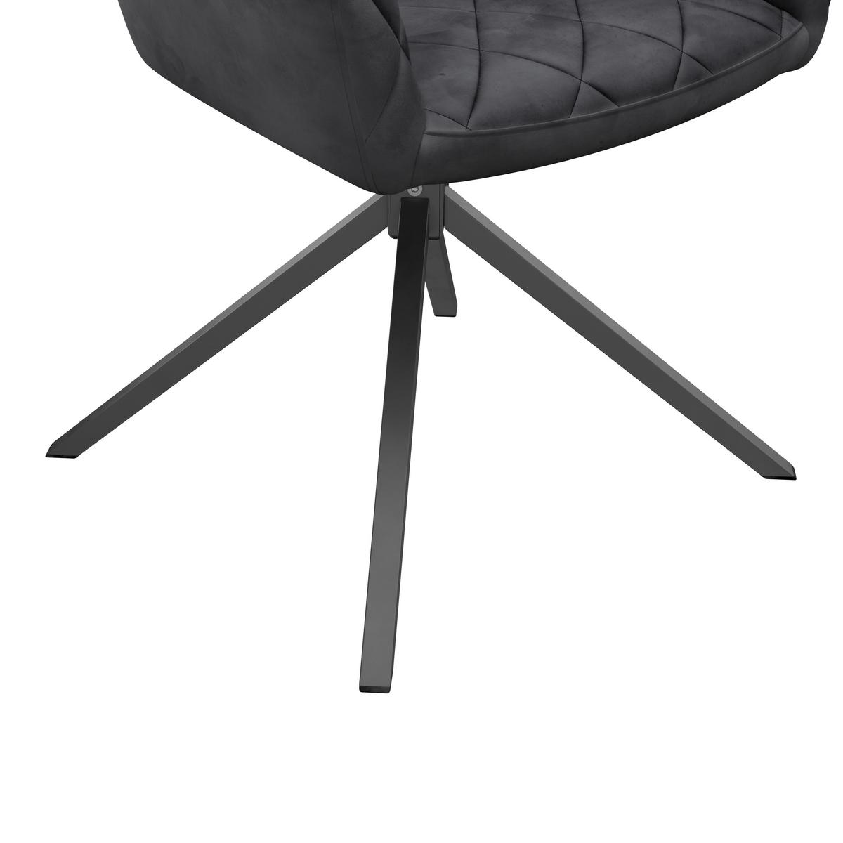 Stol Patti, Antracit, Vrtljiv - črna/antracit, Konvencionalno, kovina/tekstil (58/81/54cm)