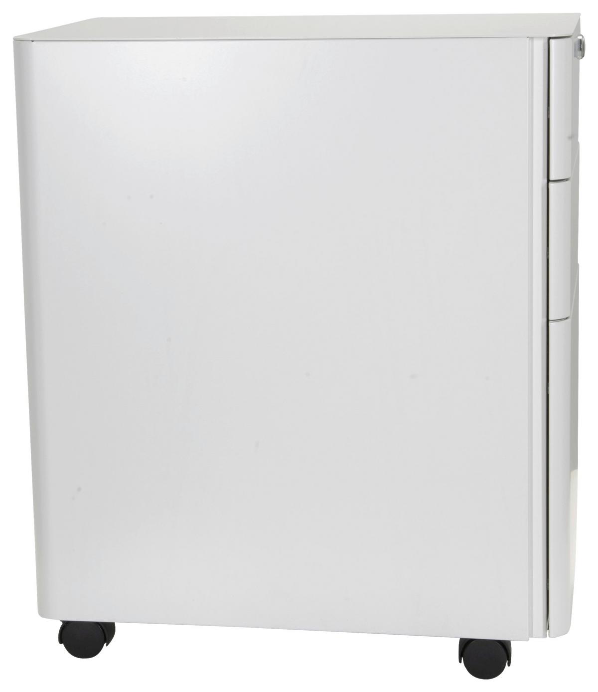 Predalnik Na Kolescih Color I, Bela - bela, Moderno, kovina/umetna masa (30/59/50cm) - MID.YOU