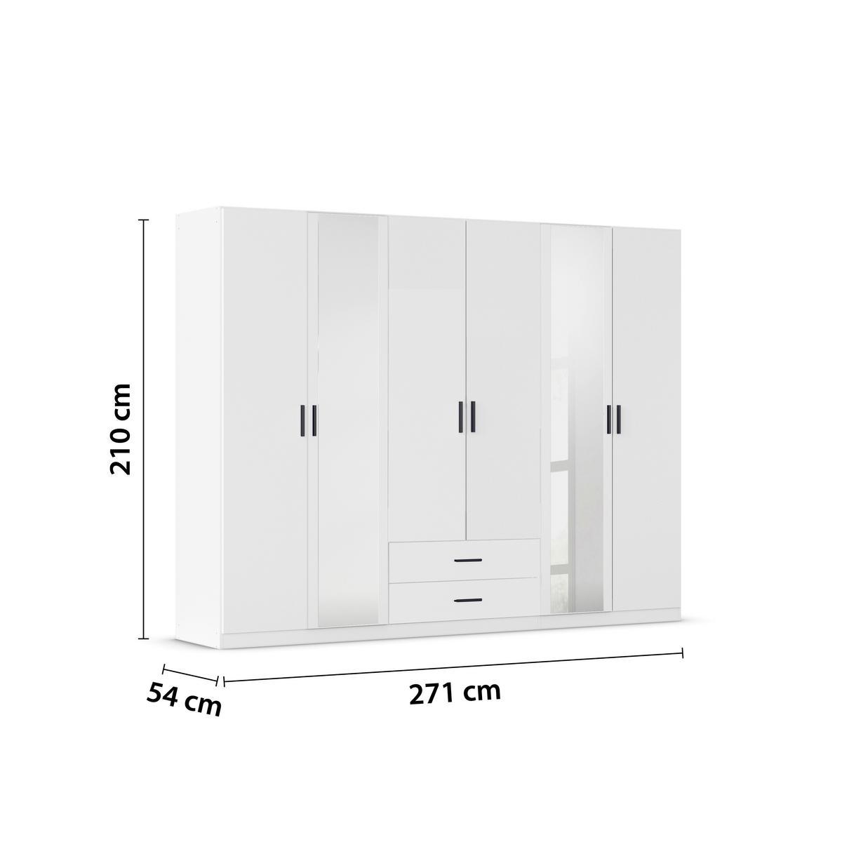 DULAP USI ROTATIVE DESPINA - alb, Konventionell, material pe bază de lemn (271/210/54cm)