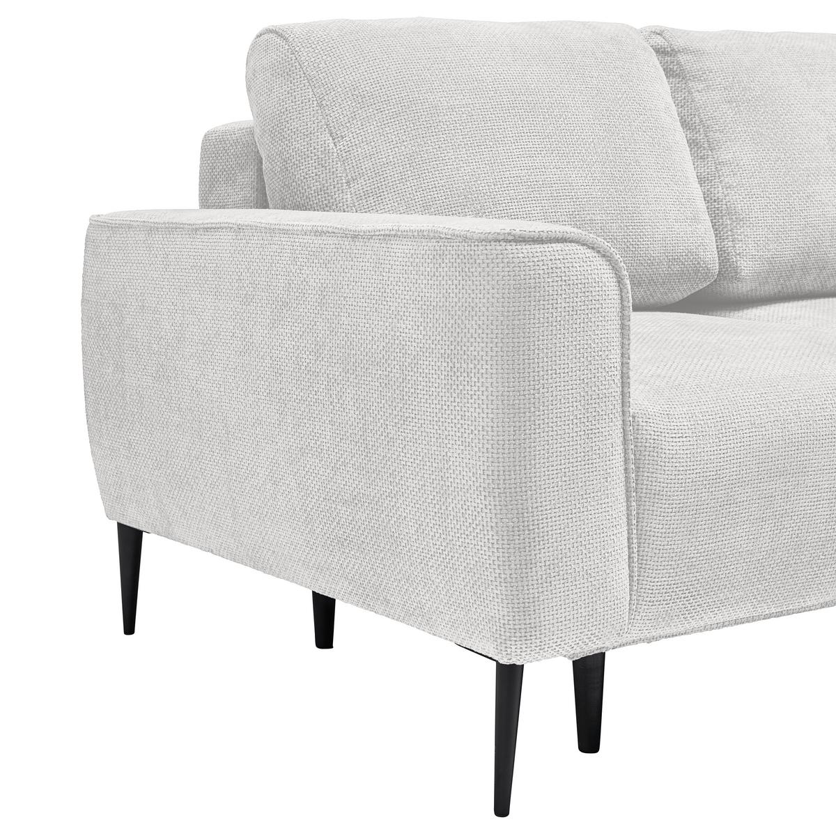 Ecksofa Custom Creme - Creme/Schwarz, MODERN, Textil/Metall (255/85/164cm) - Mömax
