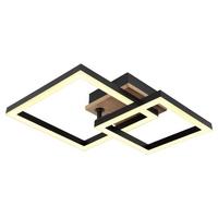 Stropna Led-svetilka Bard, S Sijalko - črna/temno rjava, Basics, kovina/umetna masa (42/31/8cm) - Globo