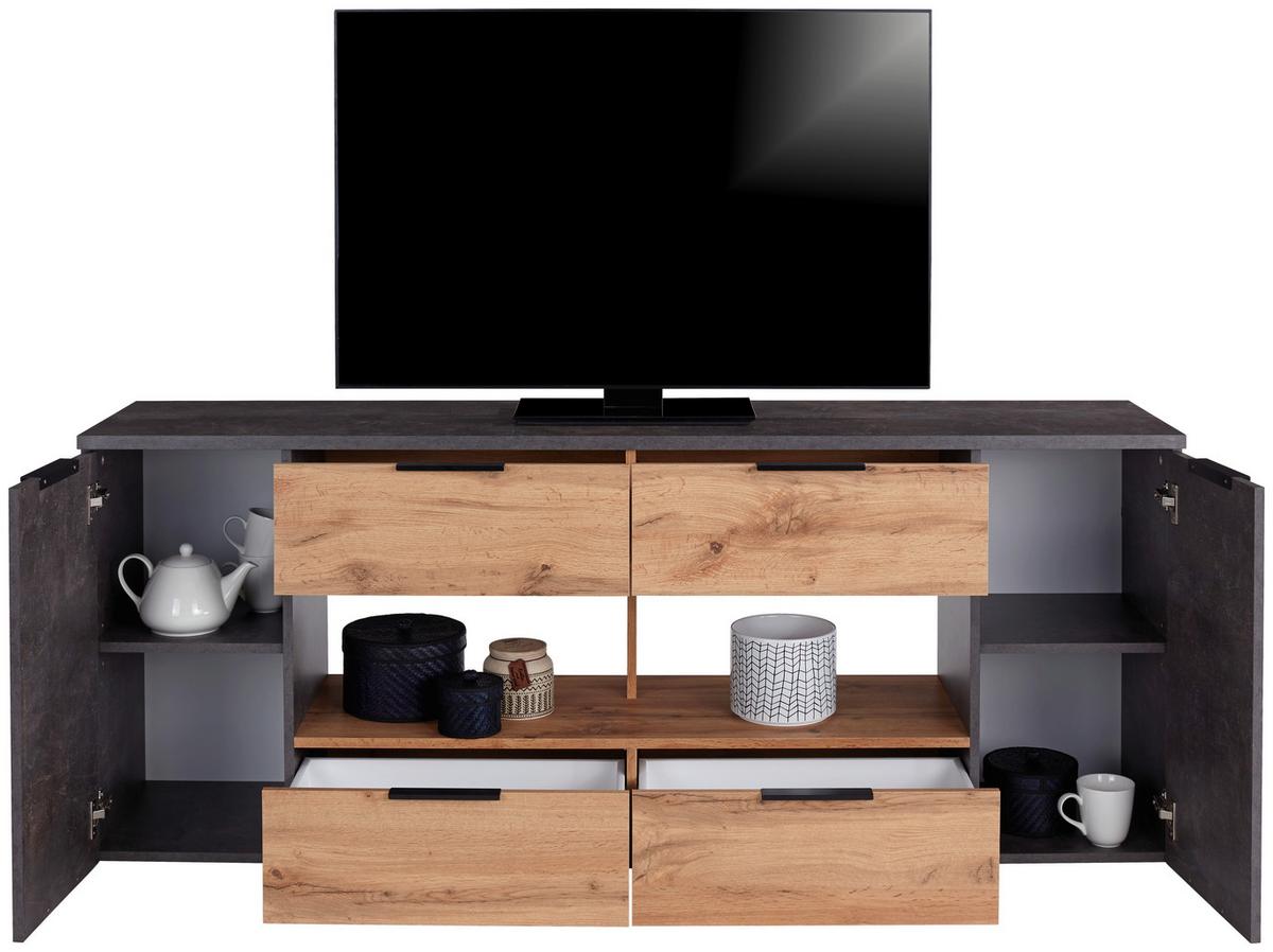 Masă pentru televizor Bernd - gri, Modern, material pe bază de lemn (180/70/40cm) - Modern Living