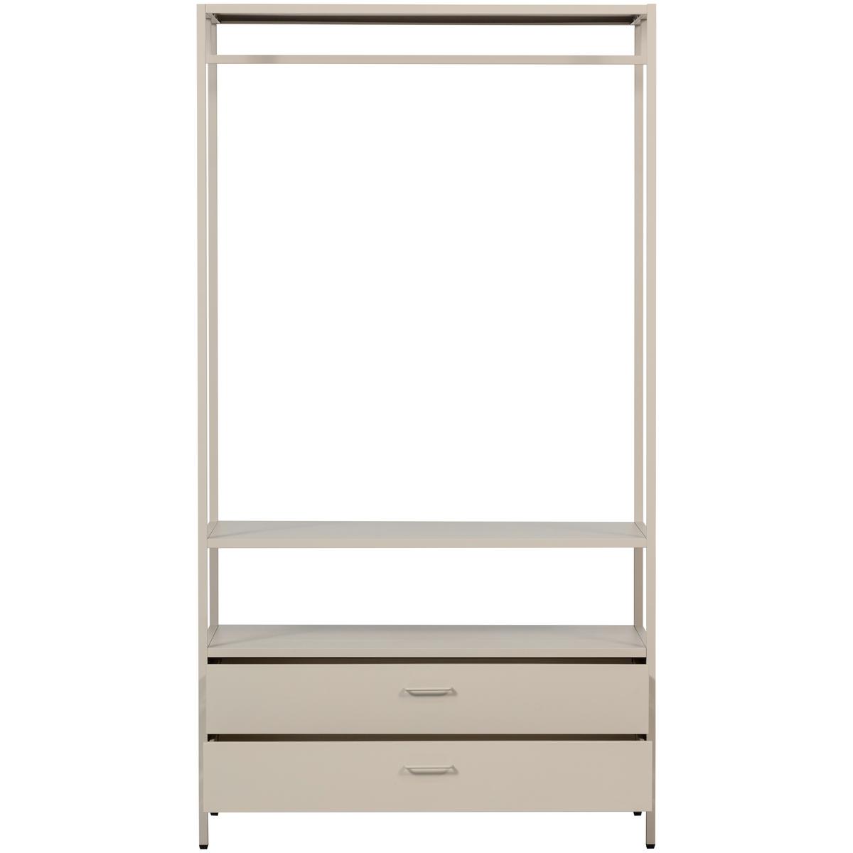 OFFENER KLEIDERSCHRANK Ferris Sandfarben B: 100cm - Sandfarben, Basics, Metall (100/185/54cm) - MID.YOU