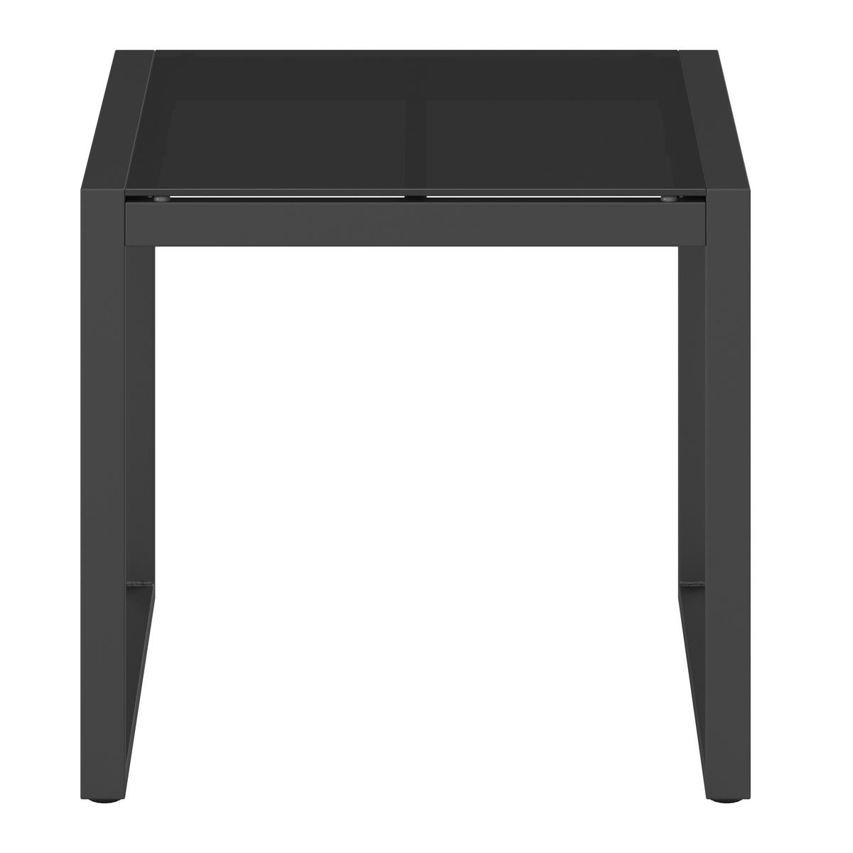 Balkonset Paulina Hellgrau Metall/Outdoorstoff +Abdeckung - Hellgrau/Schwarz, MODERN, Glas/Kunststoff - Bessagi Garden