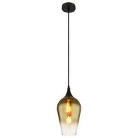 Hängeleuchte Lavus Goldfarben max. 60 Watt - Goldfarben/Schwarz, KONVENTIONELL, Glas/Metall (18/120cm) - Globo