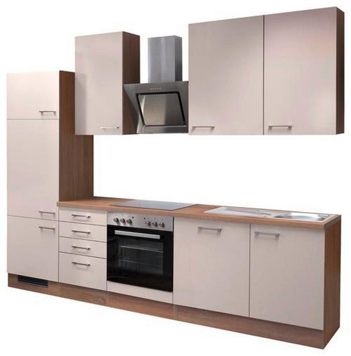 Kuhinjski Blok Z Aparati Nepal, Kašmir, Barva Hrasta - barve nerjavečega jekla/kašmir, Moderno, kovina/leseni material (280cm) - FlexWell
