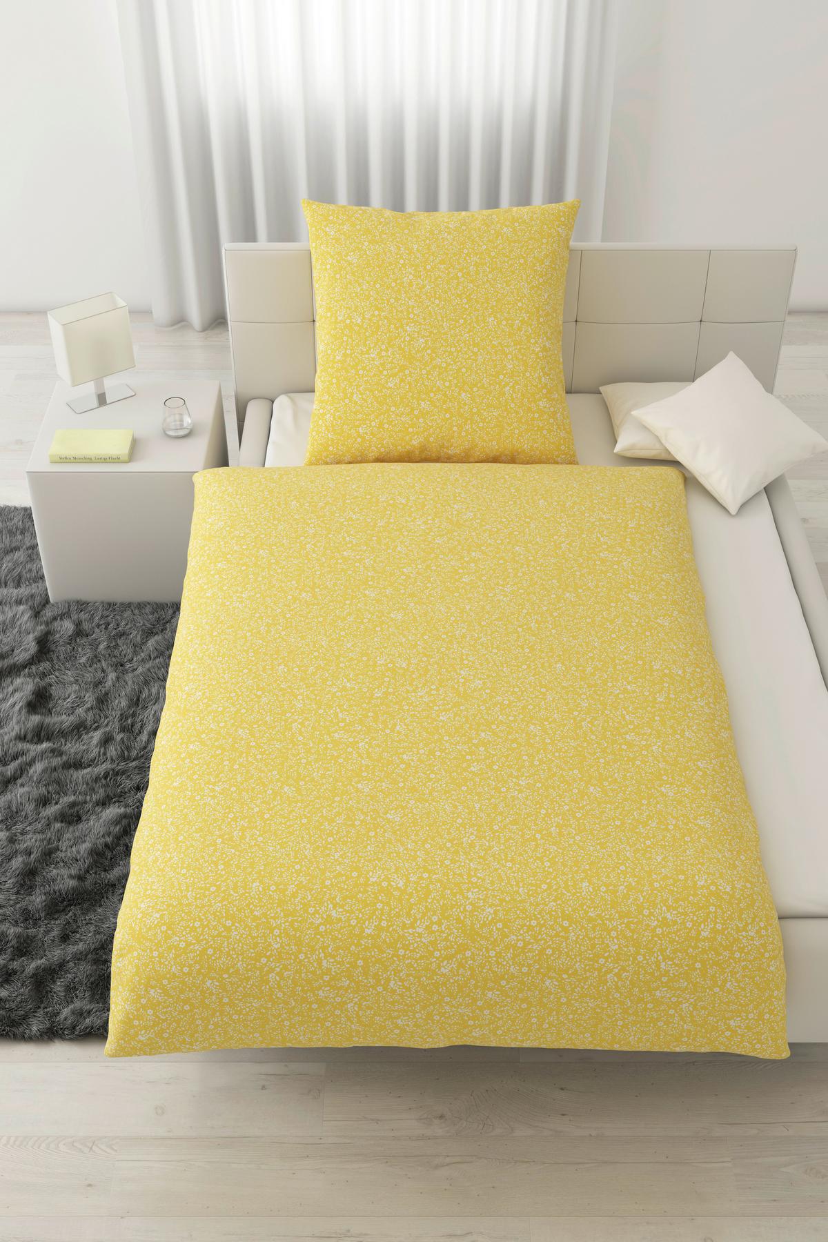 Bettwäsche Barn Flower in Gelb ca. 135x200cm - Gelb, KONVENTIONELL, Textil (135/200cm) - Modern Living