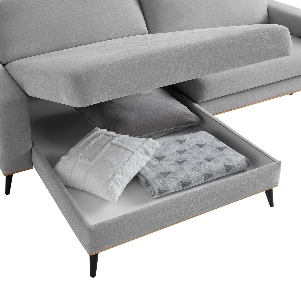 Sedežna Garnitura Romeo - črna/svetlo siva, Konvencionalno, kovina/tekstil (167/87/234cm) - Premium Living