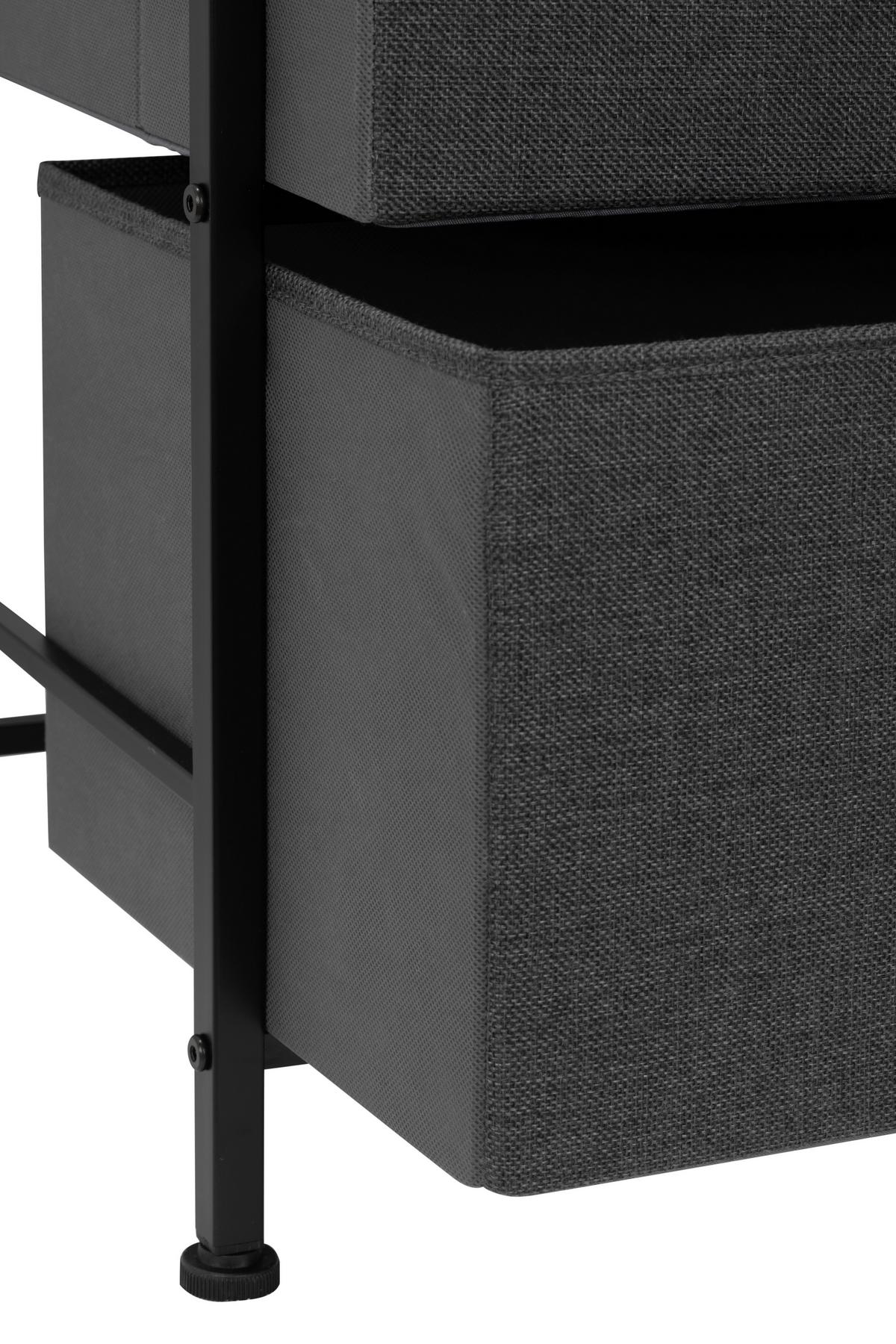 KOMODA KRETA - ciemnoszary/czarny, Modern, materiał drewnopochodny/metal (99/55/30cm) - PBJ