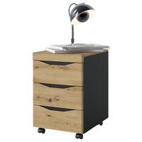 Predalnik Na Kolescih Turino, Antracit, Barva Hrasta - antracit/hrast artisan, Trend, umetna masa/leseni material (44,9/66/54,9cm)